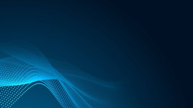 Nokta mavi dalga ışık ekran gradyan doku arkaplanı. Soyut teknoloji büyük veri dijital arkaplanı. 3d oluşturma.