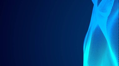 Nokta mavi dalga ışık ekran gradyan doku arkaplanı. Soyut teknoloji büyük veri dijital arkaplanı. 3d oluşturma.