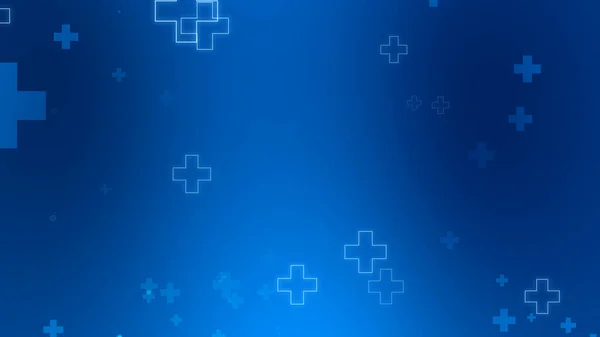 Ιατρική Υγεία Μπλε Σταυρό Νέον Φως Σχήματα Μοτίβο Φόντο Αφηρημένη — Φωτογραφία Αρχείου