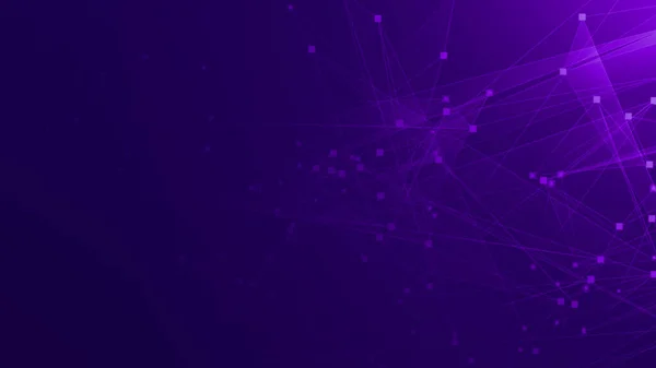 Red Tecnológica Poligonal Violeta Púrpura Abstracta Con Fondo Tecnología Conexión — Foto de Stock