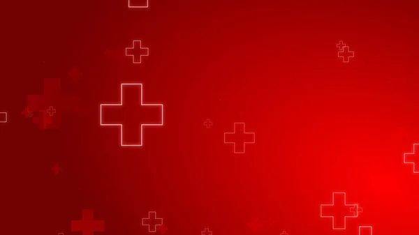 Medical Health Red Cross Neon Light Shapes Pattern Background Abstract — Stock Photo, Image