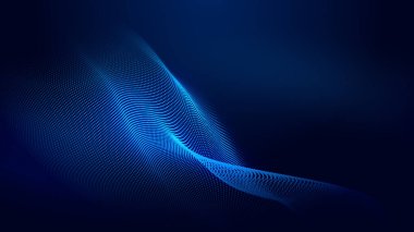 Nokta mavi dalga ışık ekran gradyan doku arkaplanı. Soyut ai teknolojisi büyük veri dijital arkaplanı. 3d oluşturma.