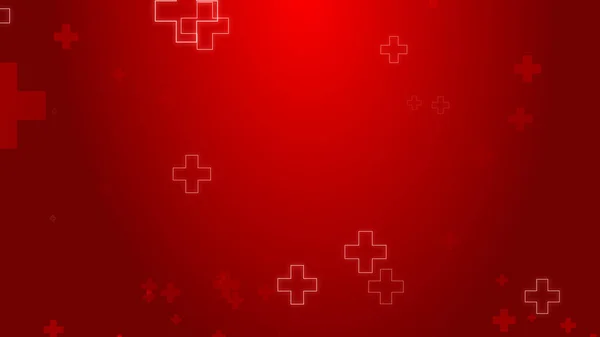 Medische Gezondheid Rood Kruis Neon Licht Vormen Patroon Achtergrond Abstracte — Stockfoto