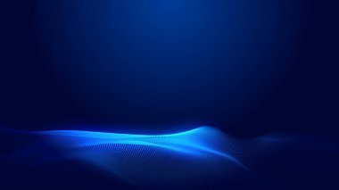 Nokta mavi dalga ışık ekran gradyan doku arkaplanı. Soyut teknoloji büyük veri dijital arkaplanı. 3d oluşturma.