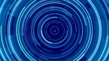 Mavi neon ışık teknolojisi. Yüksek teknoloji karanlık arka plan. Soyut grafik dijital gelecek konsept tasarımı.