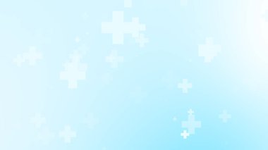 Soyut tıbbi beyaz, mavi haç desenli arka plan. Grafik çizimler sağlık teknolojisi ve bilim konsepti.