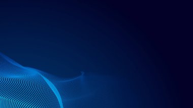 Nokta mavi dalga ışık ekran gradyan doku arkaplanı. Soyut teknoloji büyük veri dijital arkaplanı. 3d oluşturma.