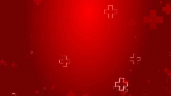 医学的健康赤十字ネオンライトの形の背景 緊急コンセプトの医療 — ストック写真
