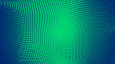 Nokta yeşil dalga ışık ekran gradyan doku arka planı. Soyut teknoloji büyük veri dijital arkaplanı. 3d oluşturma.