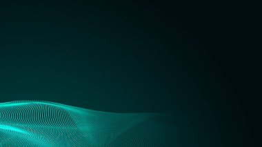Nokta yeşil dalga ışık ekran gradyan doku arka planı. Soyut teknoloji büyük veri dijital arkaplanı. 3d oluşturma.