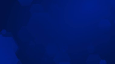 Altıgen geometrik mavi şablon teknolojisi yüksek teknolojili koyu arkaplan. Soyut grafik dijital gelecek bilim konsept tasarımı.