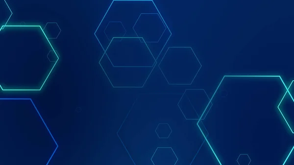 Геометрический Синий Неоновый Свет Технологии Tech Темном Фоне Абстрактный Графический — стоковое фото