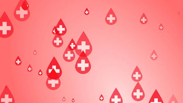 Medical Health Cross White Red Blood Drop Pattern Background Abstract — Stock Photo, Image