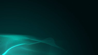Nokta yeşil dalga ışık ekran gradyan doku arka planı. Soyut teknoloji büyük veri dijital arkaplanı. 3d oluşturma.