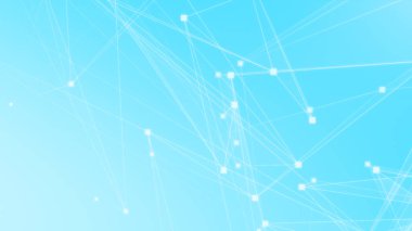 Teknoloji geçmişine sahip soyut mavi beyaz çokgen teknoloji ağı. Soyut noktalar ve satır dokusu arka planı. 3d oluşturma.
