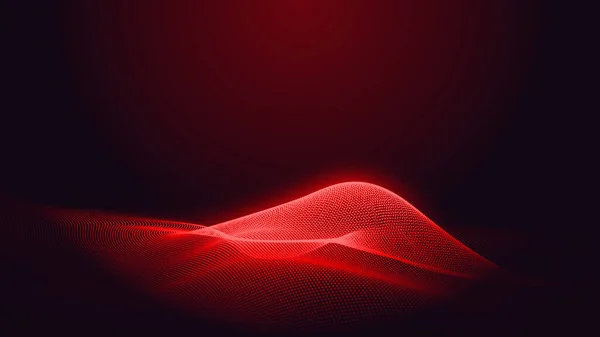 Dot Red Purple Wave Line Light Gradient Dark Background Abstract — Stock Photo, Image