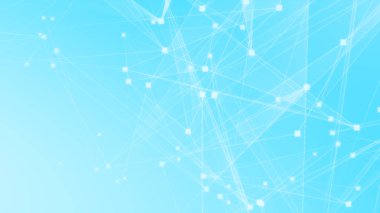 Teknoloji geçmişine sahip soyut mavi beyaz çokgen teknoloji ağı. Soyut noktalar ve satır dokusu arka planı. 3d oluşturma.