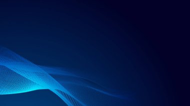 Nokta mavi dalga ışık ekran gradyan doku arkaplanı. Soyut teknoloji büyük veri dijital arkaplanı. 3d oluşturma.