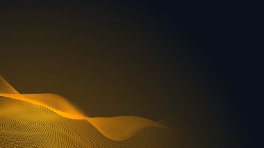 Nokta turuncu dalga ışık ekran gradyan doku arka planı. Soyut teknoloji büyük veri dijital arkaplanı. 3d oluşturma.