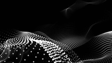 Nokta beyaz dalga teknolojisi dokusu. Soyut büyük veri dijital konsepti. 3d oluşturma.