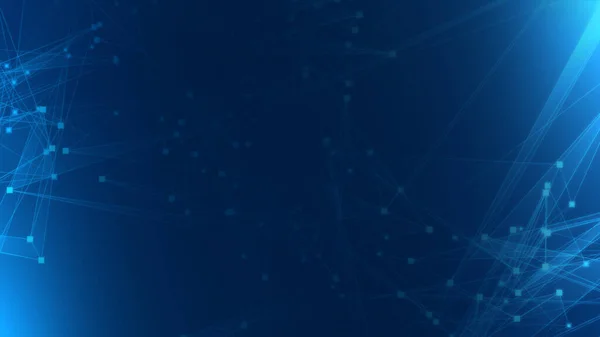 Абстрактная Синяя Технологическая Сеть Полигона Технологическим Фоном Подключения Абстрактные Точки — стоковое фото