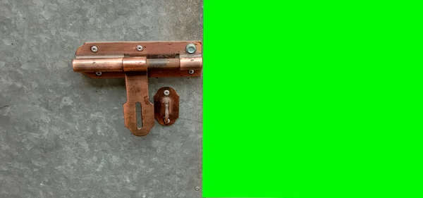 Green Steel Door Latch — Stock Photo, Image