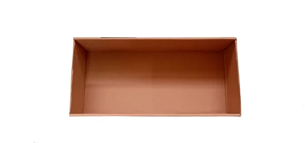 Caja Cartón Vacía Sin Tapa Fondo Blanco — Foto de Stock