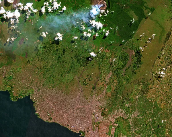 Satellite image of Goma, Democratic Republic of the Congo — Foto Stock