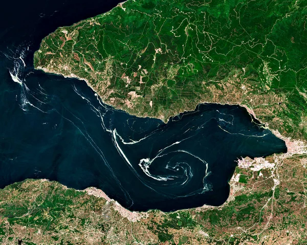Immagine satellitare di moccio di mare vortice in Turchia — Foto Stock