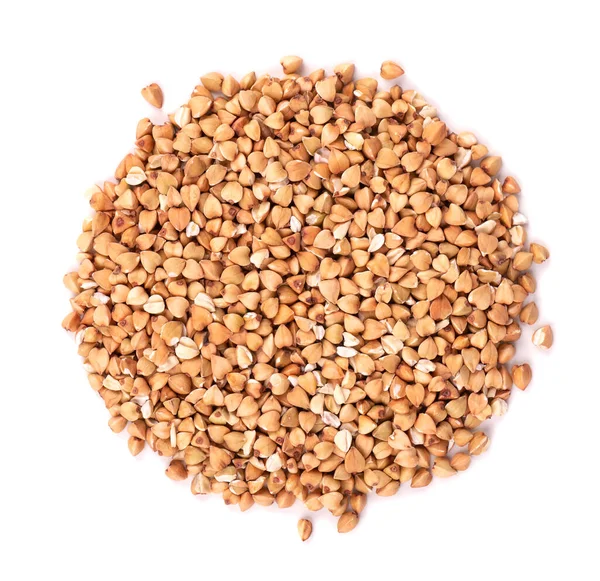 Buckwheat Groats Isolated White Background Green Buckwheat Seeds Top View — Stock Photo, Image