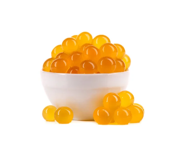 Yellow Tapioca Pearls Bubble Tea Isolated White Background Tapioca Pearls — Stock Photo, Image