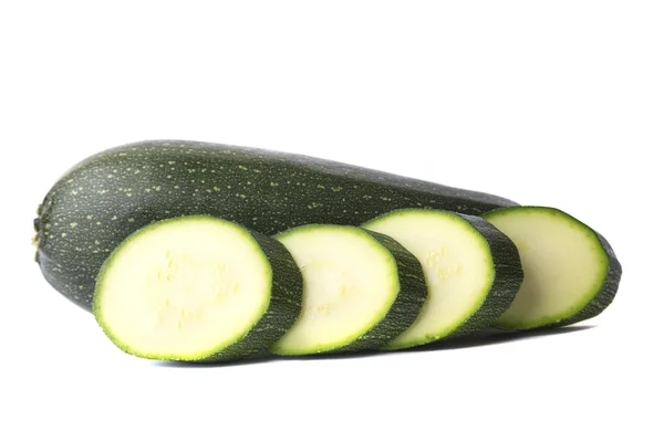 Courgettes tranchées isolées — Photo