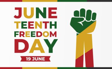 Juneteenth Day, celebration freedom, emancipation day in 19 june, African-American history and heritage. clipart