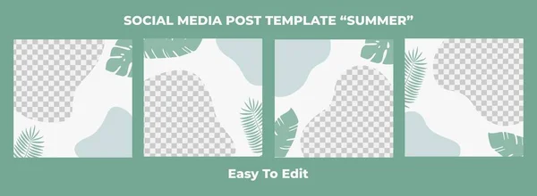 Creatieve Vector Van Social Media Post Template Voor Zomer Perfect — Stockvector