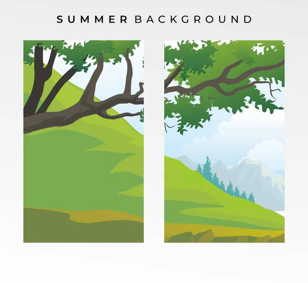 Zomer Achtergrond Zomer Vector Vector Illustratie Perfect Voor Social Media — Stockvector