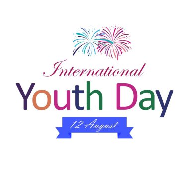 Mutlu Gençlik Günü, Uluslararası Gençlik Günü 12 Ağustos 2021, Uluslararası Gençlik Günü için kart, afiş veya poster.