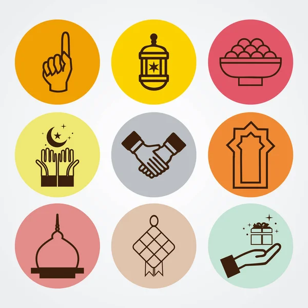 Ramadan Icons Set Set Ramadan Icons Flat Vector Illustration — ストックベクタ