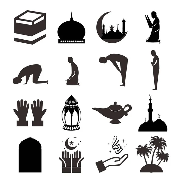 Ramadan Icons Pack Vector Ramadan Kareem Icons Vector Illustration — Stock Vector
