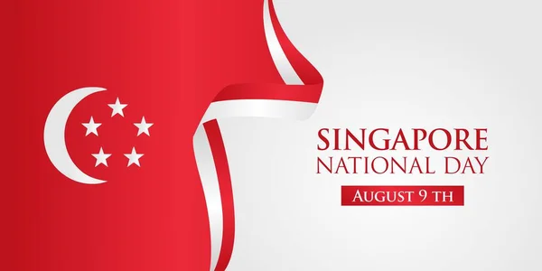 9 Ağustos 'ta Singapur' un bağımsızlığının vektör çizimi. Singapur Bağımsızlık Günü geçmişi. Poster, afiş, davetiye, el ilanı vs. için ulusal gün tatil şablonu.