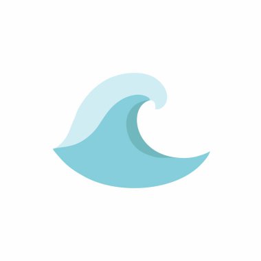 Şirin Okyanus Dalgası Çizgi Film Simgesi Düz Biçimli