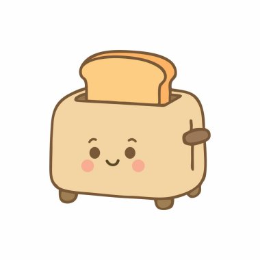 Tatlı Tost Makinesi Çizgi Filmi Simgesi Düz Biçimli