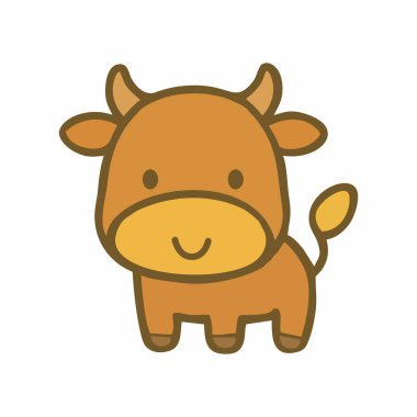 Şirin İnek Çiftliği Çizgi Film Vektörü İllüstrasyonu