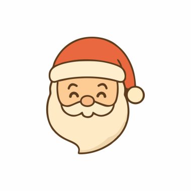 Tatlı Noel Baba Çizgi Film Simgesi Noel Tatili, Kış Kutlaması ve Kutlama Dekorasyonu