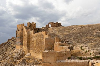 Tarihi Bayburt Şatosu ve şehir manzarası.