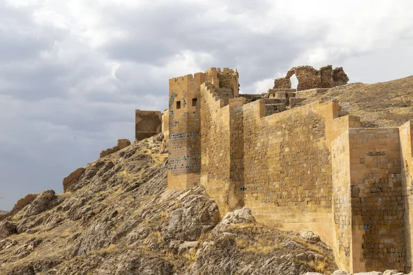 Tarihi Bayburt Şatosu ve şehir manzarası.