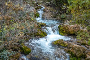 Tomara Şelalesi ve Ziyaretçiler, Ulusal Doğa Parkı, Gumushane, Siran Bölgesi, Seydibaba Köyü.