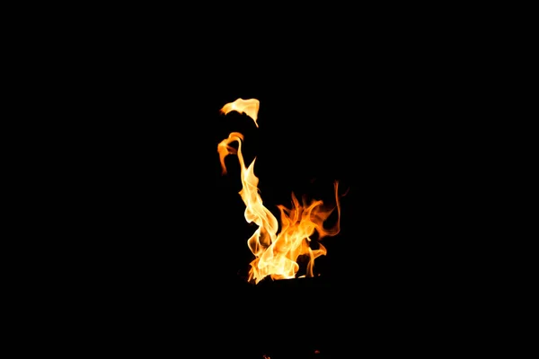 Чорний Фон Палаючого Вогню — стокове фото