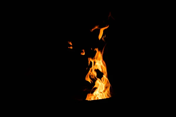 Czarne Tło Płonący Ogień — Zdjęcie stockowe