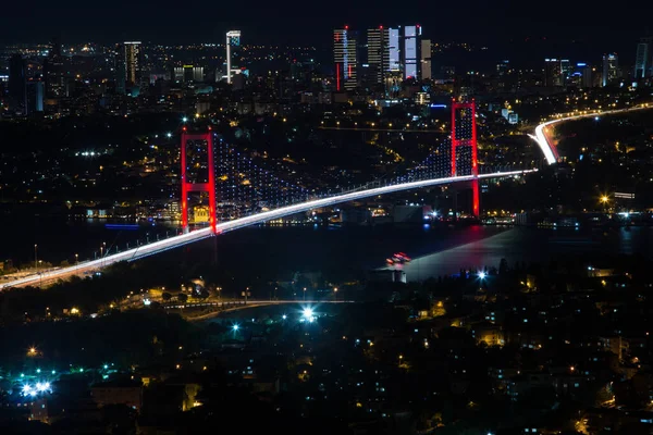 Bosphorus Bridge Its New Name 15Th July Martyrs Bridge Turkish — Stock Photo, Image