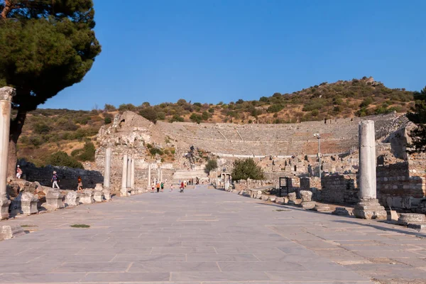 Ερείπια Της Βιβλιοθήκης Κελσίου Στην Αρχαία Πόλη Έφεσος Τουρκία Μια — Φωτογραφία Αρχείου